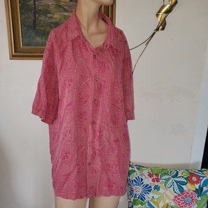 TORI Richard Shirt 2XL Silk Blend Hawaii Theme,Casual Fit,Btn Fr,Short Slv